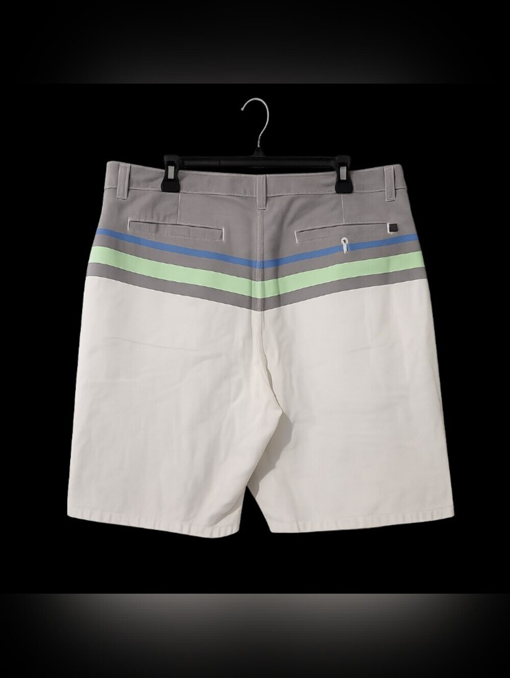 Tony Hawk Striped Casual Men's Shorts in White , Grey, Lime & Blue Size 36